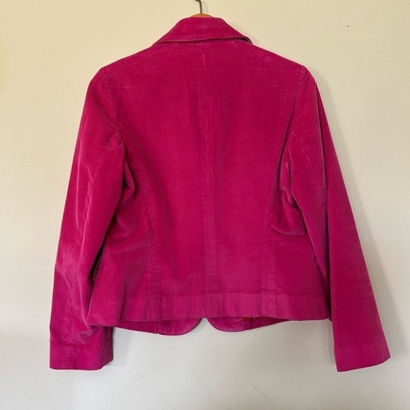 VINTAGE TALBOTS CORDUROY INK ONE BUTTON BLAZER JACKET SIZE 6P - Picture 3 of 10